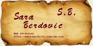 Sara Berdović vizit kartica
